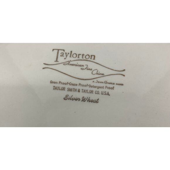 1950's Vintage Taylorton American Fine China "Silver Wheat" 13 Inch Platter - Picture 4 of 5